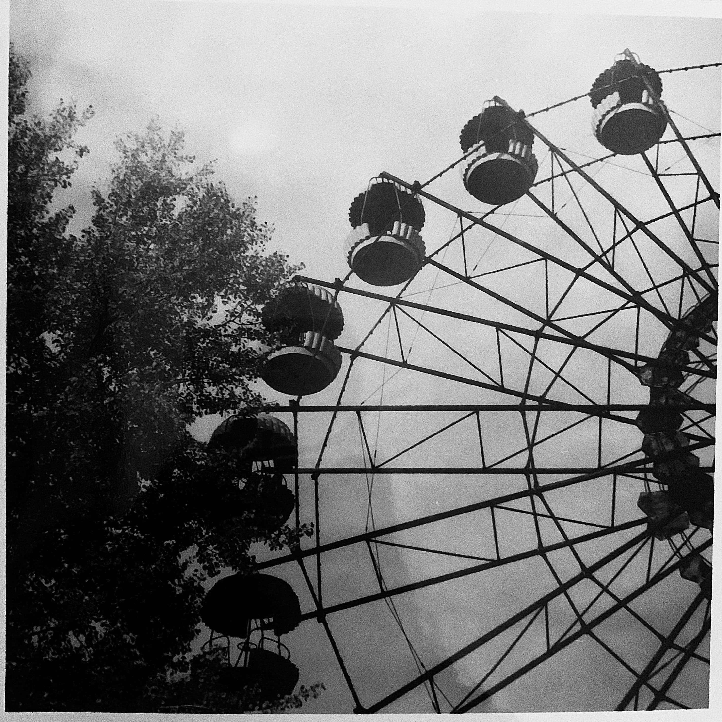 Pripyat Wheel- Captivating Urban Film Photography Art Print