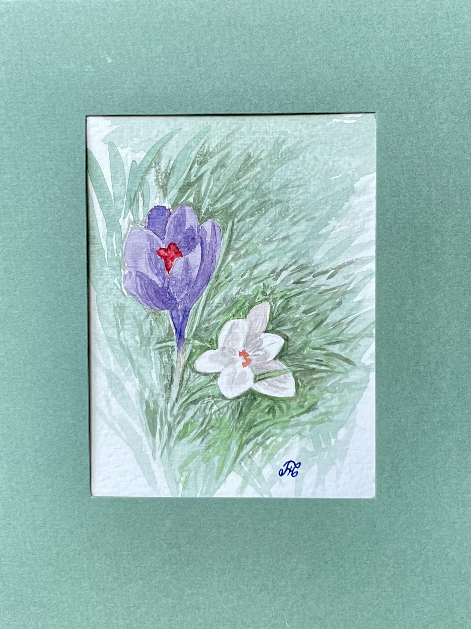 Crocus Watercolour Painting thumbnail-1