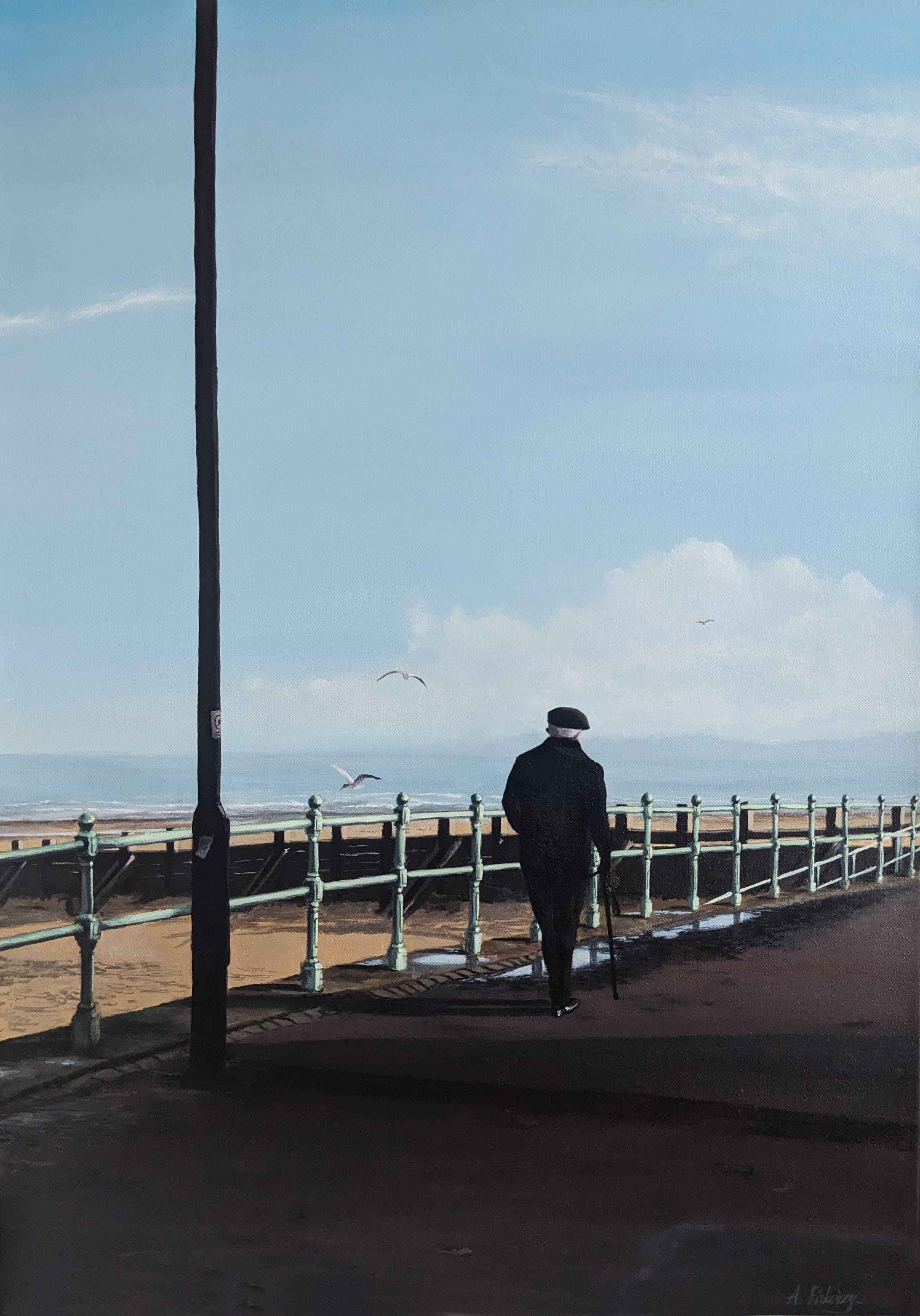 The Old Man Left - Edinburgh Acrylic Realistic Art