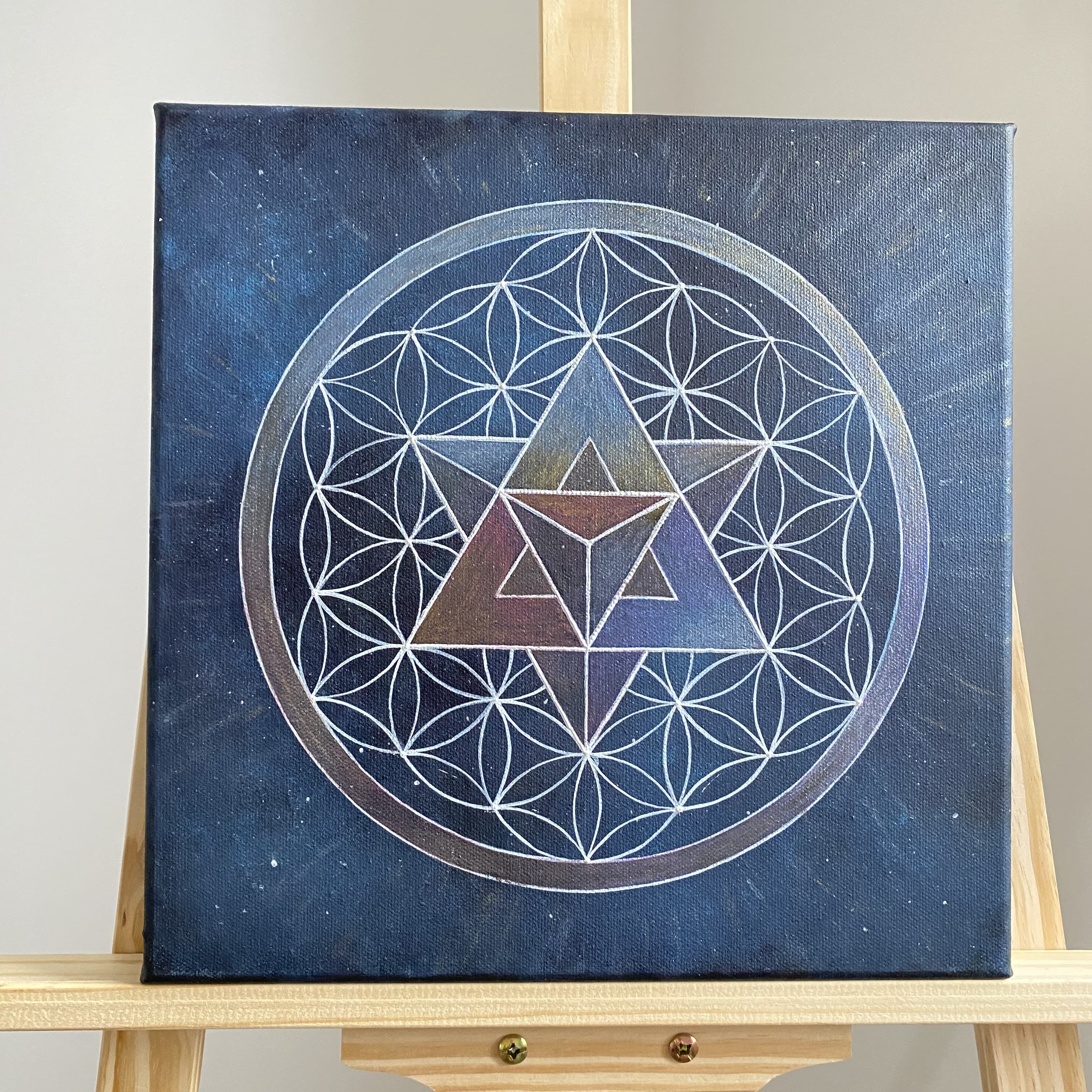 Merkaba - Abstract mandala on acrylic thumbnail-0