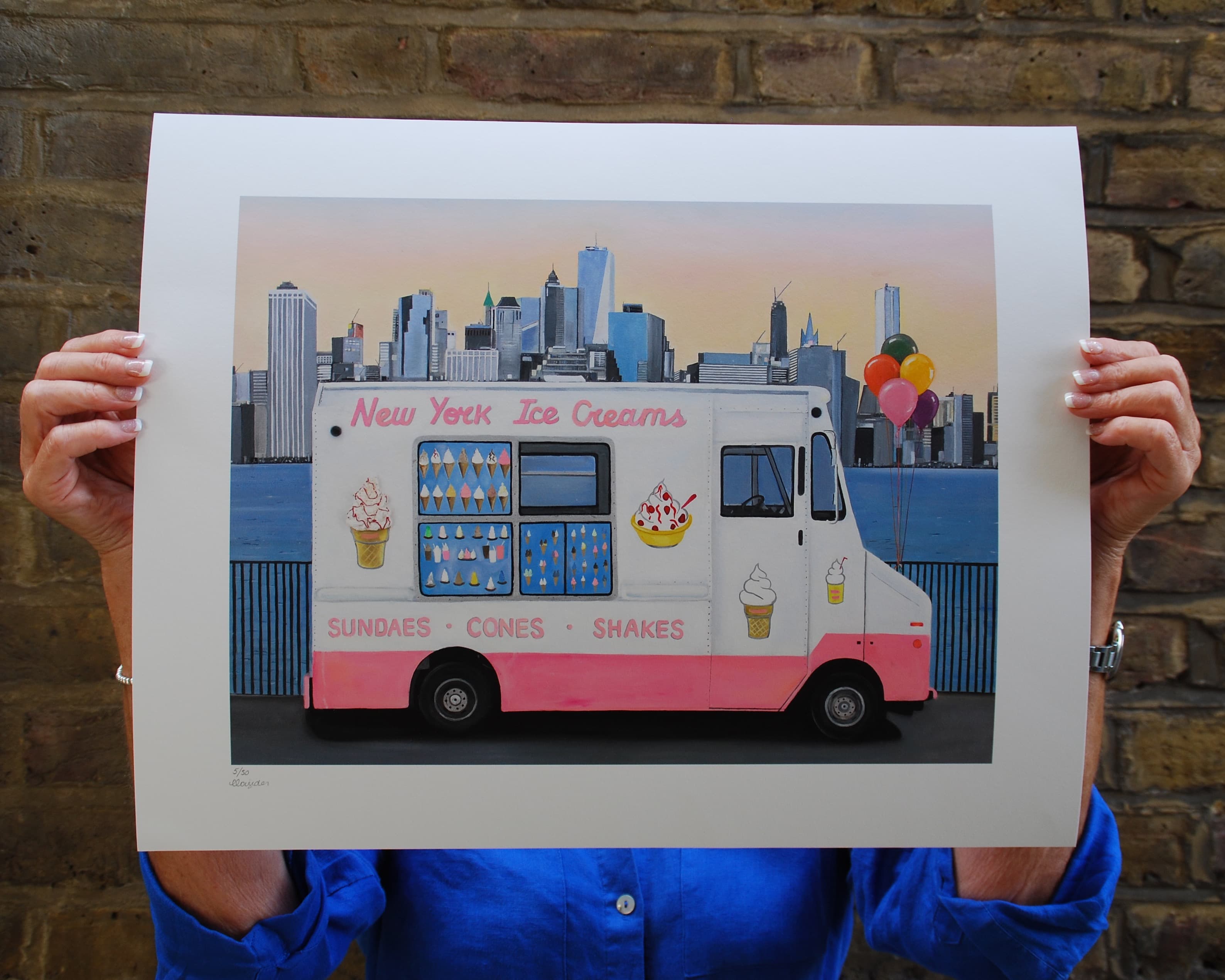 New York Ice Cream Truck Giclee Print