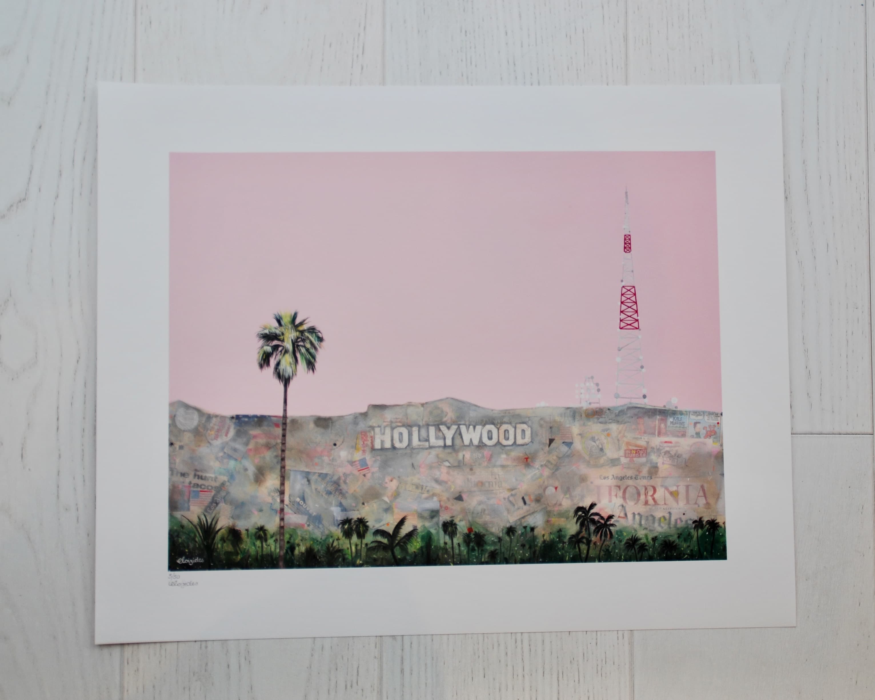 Pink Hollywood Giclee Print thumbnail-2