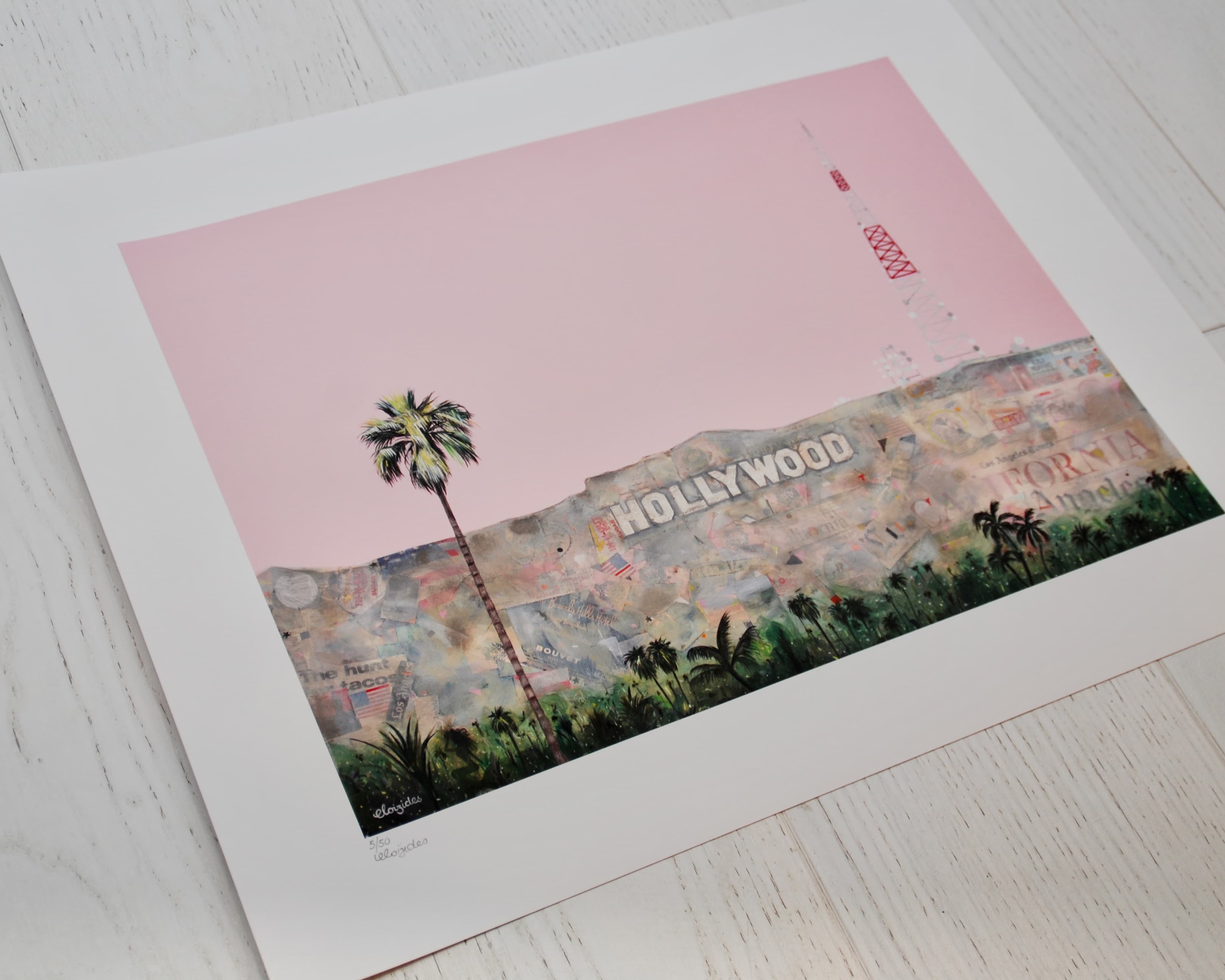 Pink Hollywood Giclee Print thumbnail-1