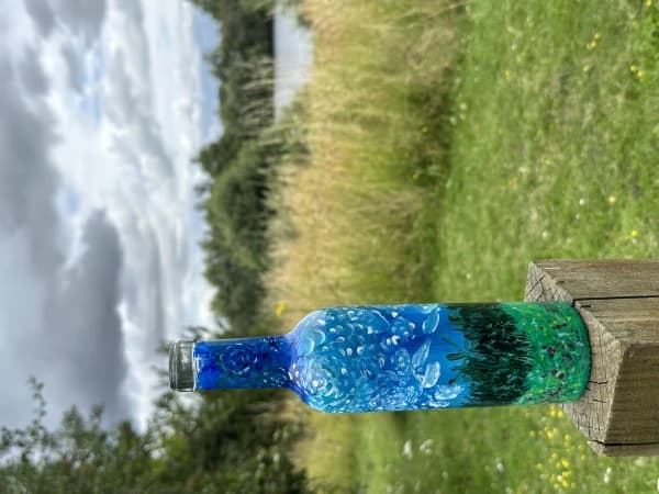 Summer of Deans Farm - Acrylic on Glass Bottle