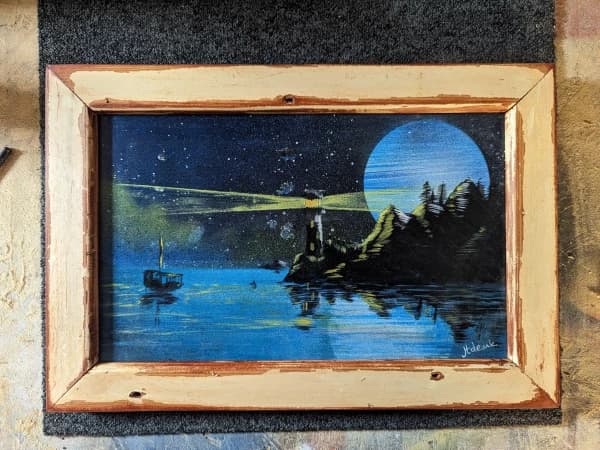 Day and Night at the Bay - Captivating Spray Paint Landscape Artwork