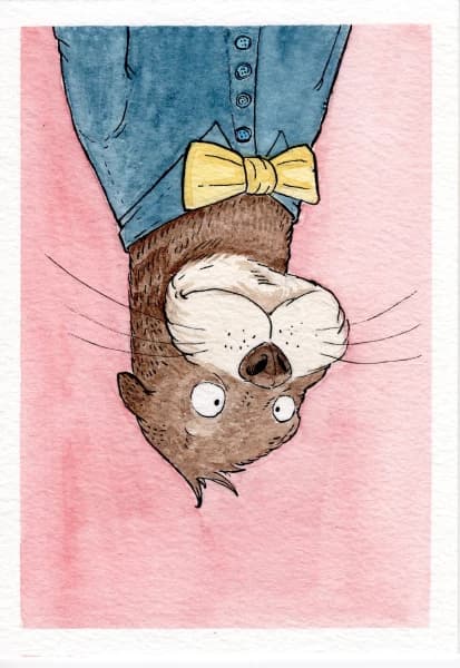 Hand Drawn Bow Tie Otter