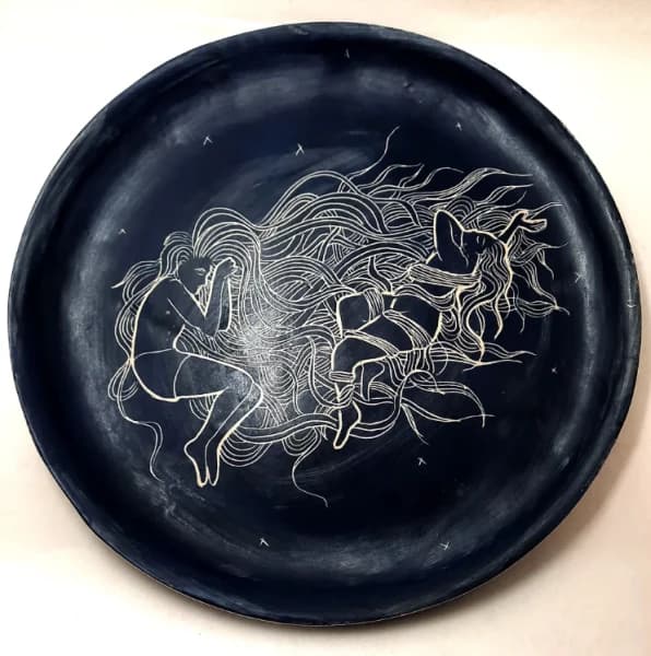 Samson and Delilah - Hand Illustrated Ceramic Plate