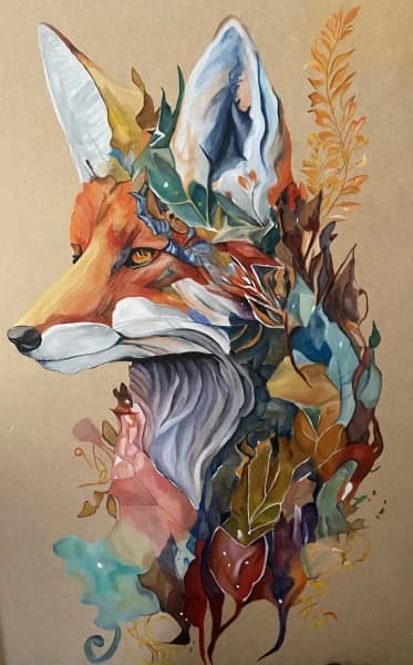 Fox - Acrylic Painting on Plywood