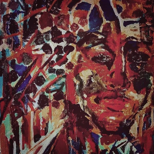 Rastafari- abstract acrylic on canvas