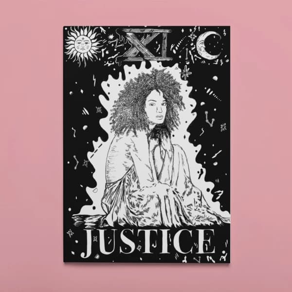 Justice Tarot Signed Artwork