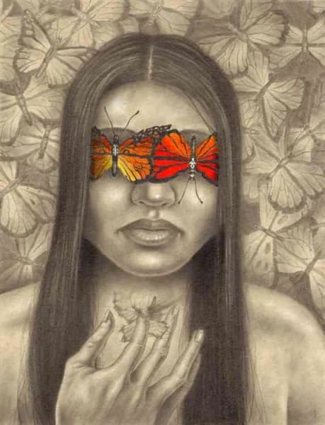 Behind Beauties Darkness - Nature Surrealist Pencil Art