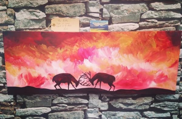 Rutting Stags Acrylic Art