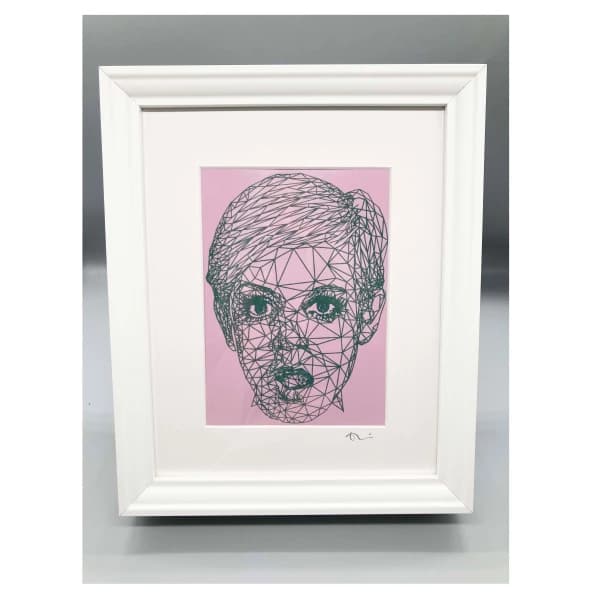 Twiggy Print White Frame Art