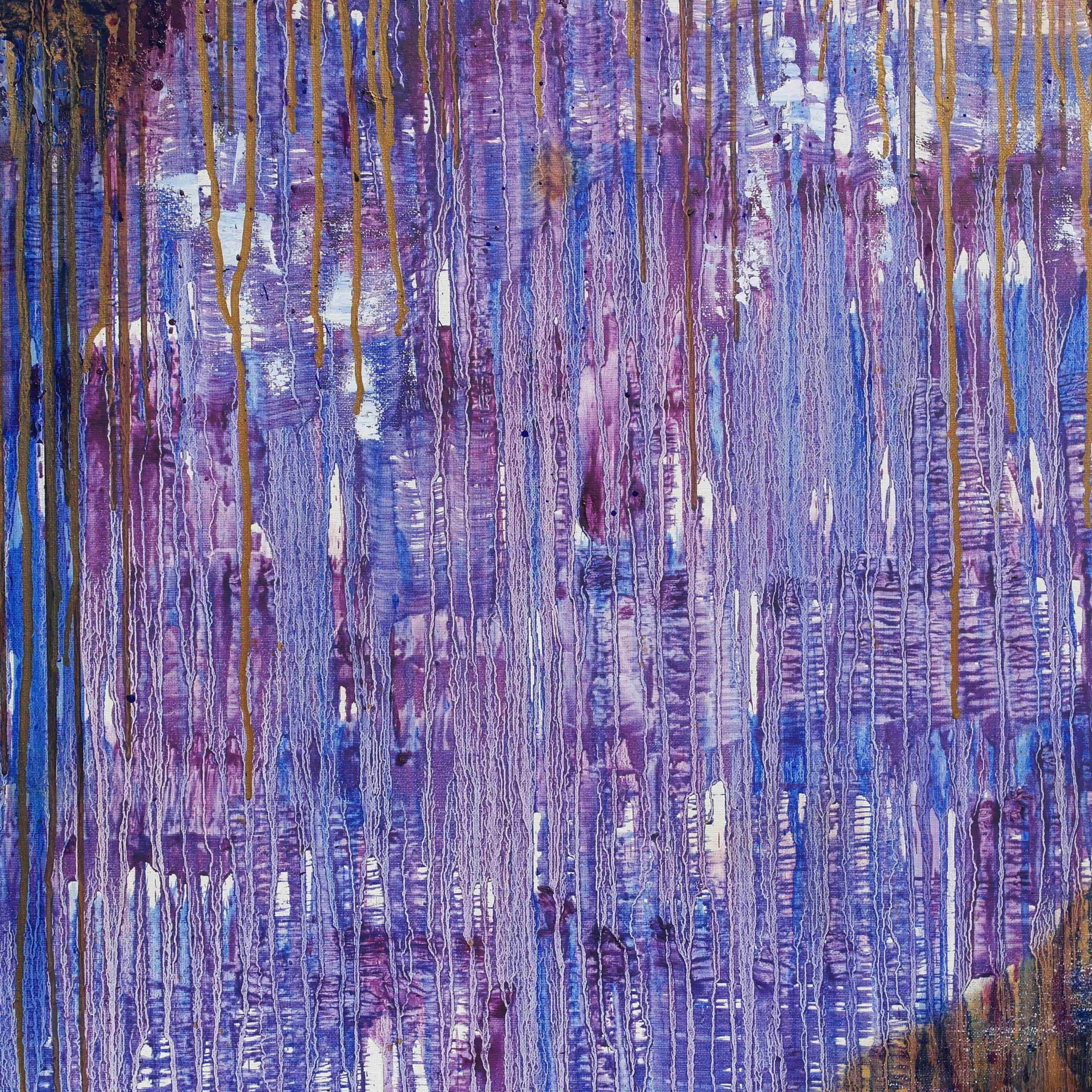 Nature - Purple Rain Abstract Oil painting thumbnail-2