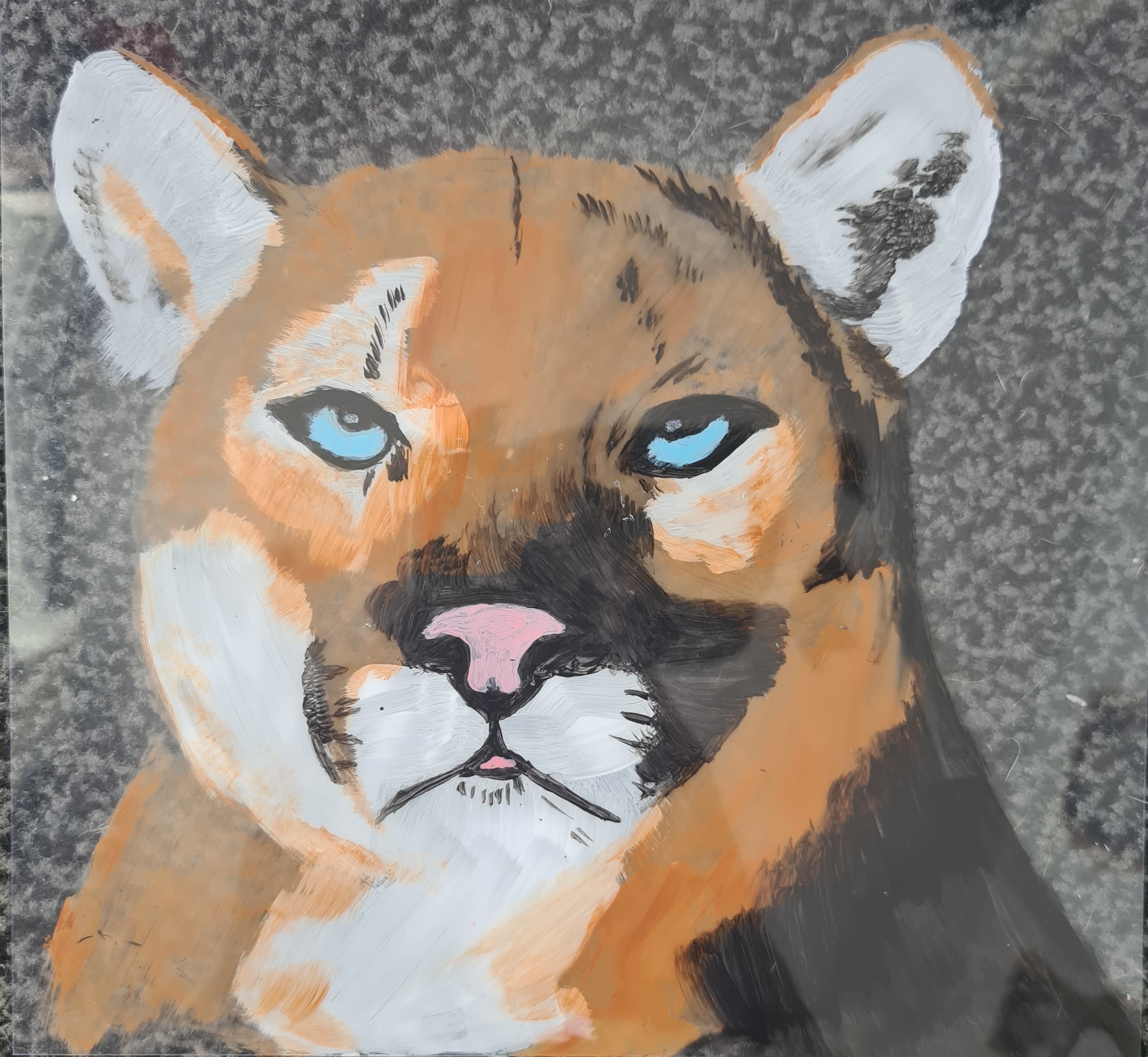 Wild Cougar-Acrylic Wild Cougar painting