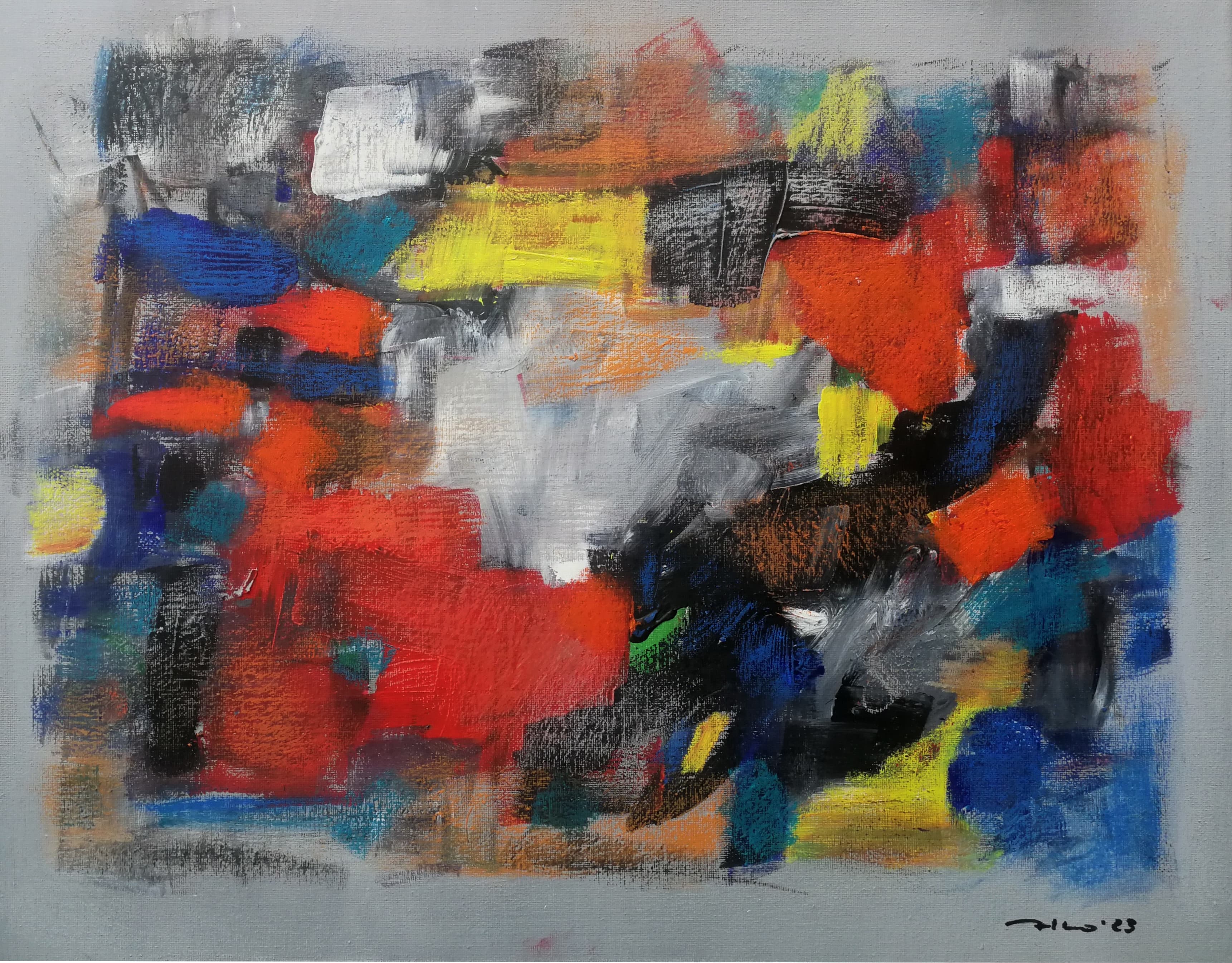 Do Not Trust Anyone - Colourful Abstract Oil Painting