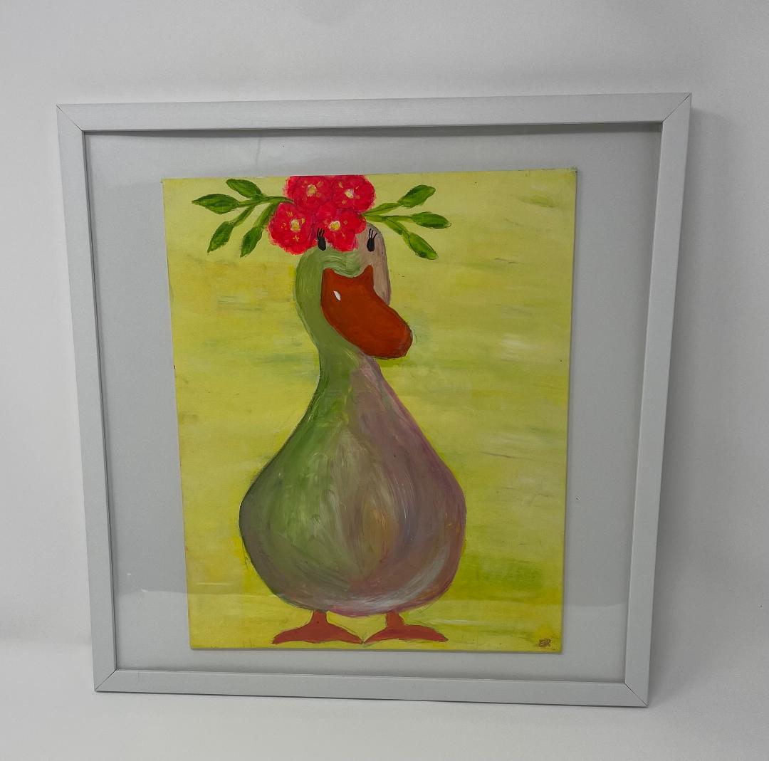 Miss Duck - Vibrant Duck Acrylic Art thumbnail-0